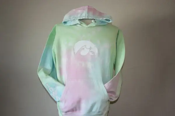 A hoodie that is made of cotton candy.